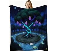 Dozrmey XXL Flannel Blanket Green Pond, 90"x106" Extra-Large Double-Sided Plush Throw for Super King Beds, Living Rooms, Events, Soft Texture for Comfortable Sleep, Easy to Layer, AW1776
