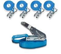 DoZurr 1000 Tension Straps with Sturdy Pressure Ratchet, One Piece, for Strapping, Load Capacity up to 1000 kg, 25 mm Wide x 6 m Long, Blue