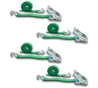 DoZurr 2000 Lashing Straps with Ratchet and Profile Hook, Load Capacity up to 1000 kg, 35 mm Wide x 8 m Long, Green