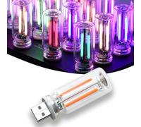 Dozyix Touch Control Retro Car USB NightLight, Touch Glass Light, Plug-in USB Interior Light, Mini LED Bulb for Car, Camping, Party, Holiday Decoration, Bedroom, Desktop (Warm White, 901)