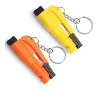 Dozylive 3 in 1 Car Window Breaker Seatbelt Cutter, 2Pcs Mini Survival Whistle, Seat Belt Cutter and Safety Hammer, Glass Breaker Emergency Keychain Car Essential Tool for Land and Underwater