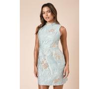 Womens DP Luxe Jacquard Halter Neck Mini Dress Blue 16