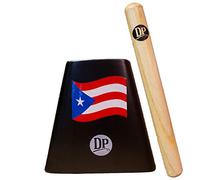 DP Music Puerto Rico Flag 5 Inch Metal Cow Bell Noise Maker with Beater - Cowbell for Sporting, Football Games, Events - Percussion Musical Instrument