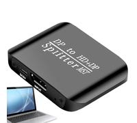 DP Splitter | 4K Splitter | Monitor Splitter with Split Display for Two Screens - for PC Laptop and Presentations in the Home Office