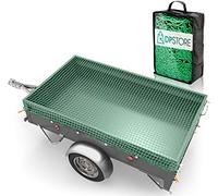 DP Store Trailer net 2 m x 3 m with 4 corner markings, hanging net with elastic straps for optimal load securing, extra edge reinforcement for longer durability. (2 x 3 without hooks), Green