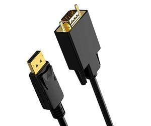 DP to VGA Adapter Cable, Stable No Loss Transmission, High Efficiency, with 1.8m Wire Length, for DisplayPort Computer to VGA Monitor Projector
