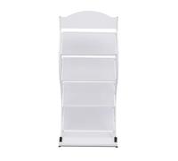 dP3sQ8mXjN Floor Standing Magazine Rack Black/White 4 Layers Magazine Storage Display Rack Book Shelf Stand Bottom Shelf for Reception Areas Waiting Rooms Schools(White)