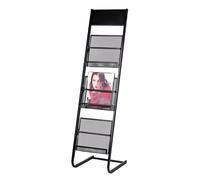 dP3sQ8mXjN Floor Standing Magazine Rack Magazine Holder Information Rack 3 Pocket Newspaper Racks Steel Floor-Standing File Organizer for Magazine Files Newspapers and Document(Black)