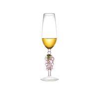 dP3sQ8mXjN flûte à Champagne en Plastique breloques de fête d Glass Champagne, Grape Stem High Footed Flute Set of 1, Capacity 8.42 oz for Couples Dating Christmas
