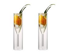 dP3sQ8mXjN flûte à Champagne en Plastique breloques de fête d Transparent Glass Double Layer Champagne, 2 Pcs High Footed Flute, Elegant 3.72 oz Capacity for Friend Gatherings
