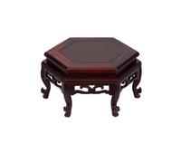 dP3sQ8mXjN Plant Stand Hexagonal Stool Wooden Display Base, Bonsai Planter Holder for Home Office Decoration(Small)