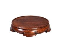 dP3sQ8mXjN Plant Stand Minimalist Wood Carving Base Round Craft Pedestal for Bonsai Teapots Vase(Large)