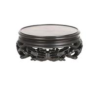 dP3sQ8mXjN Plant Stand Retro Openwork Carving Display Base Bonsai Craft Wood Decor Pedestal(Large)