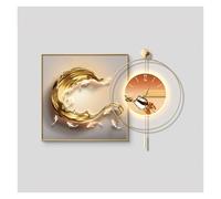 dP3sQ8mXjN Wall Hanging Sculpture Geometric Abstract Fish Wall Art with LED Lights, Modern Dining Room Decorative Painting, Hanging for Living, Home Deco(Bruin,80 * 50cm)