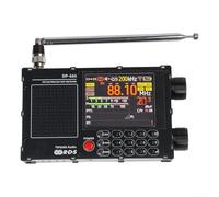 DP666 Full Band Portable Radio, FM AM SW Radio, 2.8 Inch Resistive Touchscreen, RDS Signal Processing, Noise Reduction, Charging Cable(Black)