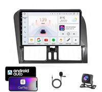 DPBXQ Android 16 Car Stereo 9-inch Touch Screen Car Radio For Volvo XC60 2008-2017 Carplay Auto Double Din With GPS Navigation Bluetooth FM Support Mirror Link Backup Camera,4CoreWifi4G+64G
