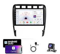 DPBXQ Double Din 9 Inch Android 15 Car Stereo for Porsche Cayenne 2002-2010 Bluetooth Car Radio Compatible Mobile Phone Mirror Link Steering Wheel Control FM/AM/RDS Backup Camera,4CoreWifi2G+64G