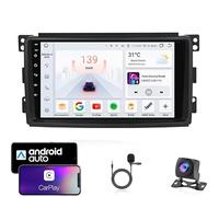 DPBXQ Double Din 9 Inch Android 15 Car Stereo for Smart Fortwo 2 2005-2010 Bluetooth Car Radio Compatible Mobile Phone Mirror Link Steering Wheel Control FM/AM/RDS Backup Camera,4CoreWifi2G+64G