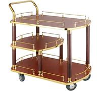 DPCDAN Industrial Vintage Style Rolling Cart, Stainless Steel & Polished Wood, 1 Shelf, Neutral Color, Limited Warranty, Mobile Storage Cart