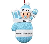 DPDP Babys First Christmas Bauble 2024 Personalized, Girl, Boy Personalised Christmas Bauble, Personalized Christmas Ornaments with Baby Name, Birthdate, Weight, Height Ideas for Baby