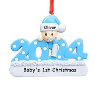 DPDP Babys First Christmas Bauble 2024 Personalized, Girl, Boy Personalised Christmas Bauble, Personalized Christmas Ornaments with Baby Name, Birthdate, Weight, Height Ideas for Baby