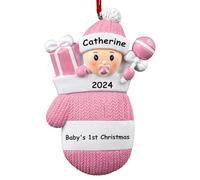DPDP Babys First Christmas Bauble 2024 Personalized, Girl, Boy Personalised Christmas Bauble, Personalized Christmas Ornaments with Baby Name, Birthdate, Weight, Height Ideas for Baby