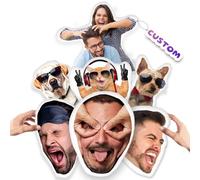 DPDP Custom Face Shaped Pillow - Personalised Funny Pillow, Personalised Photo Cushions, Custom Dog Cat Pet Body Pillows, Customised Gifts for Birthday, Christmas, Valentine's Day,12inch