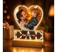 DPDP Father's Gifts Personalised Gift for Dad from Daughter Son, Personalised Night Light with Photo, Birthday Gift for Dad