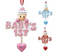 DPDP Personalised Babys First Christmas Bauble 2025-Hand-Painting Design| Personalised Christmas Bauble with Name & Year,Custom Baby Gifts for Boys and Girls