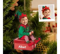 DPDP Personalised Baby's First Christmas Ornament 2024 - Custom Babys 1st Christmas Ornament 2024 for Newborn Girl Boy Keepsake Ornaments Gift