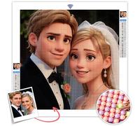 DPDP Personalised Diamond Art Kits Adults, Create Your Own Diamond Painting, Custom Cartoon Photo Diamond Painting, DIY Full Diamond Pictures Customised Diamond Painting Gifts for Home Decoration