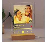 DPDP Personalised Music Plaque Song Cover with QR Code, Custom Transparent Acrylic Glass Art with Your Photo, Upload Video Web Link for Decorative (QR Plaque)