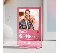 DPDP Personalised Spotify Plaque- Custom Colourful Acrylic Music Plaque Album Cover with Photo, Night Light Gifts for Couple Anniversary Birthday Women Men Mum