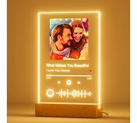 DPDP Personalised Spotify Plaque Photo Lamp - Custom Acrylic Music Plaques Album Cover with Code, Wedding Gift for Couple Him Her Women Men Mum Nana