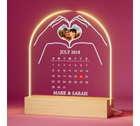 DPDP Personalised Wedding Anniversary Couple Gifts - Customized Engagement & Birthday Night Light for Couples, Girlfriend, Boyfriend, Husband, or Wife - Valentines Gifts for Him Her