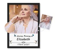 DPDP Personalized Memorial Gifts - Custom Diamond Art Kits with Photo Text, Sympathy & Bereavement Gifts for Loss of Loved One, 13.7×19.6 Inch