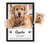 DPDP Personalized Pet Memorial Gifts - Custom Diamond Painting Kits with Photo Text, Sympathy Gifts for Loss of Animal Dog Cat, 13.7×19.6 Inch