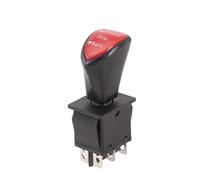 DPDT 6-Pin Latching Slide Rocker Switch, 250V AC 16A / 125V AC 20A, Forward-Stop-Backward 3-Position, Black or Red, for Industrial Electrical Control