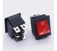 DPDT ONON Rocker Switch with Red Neon Lamp KCD2 Panel Mount 16A 250VAC ON OFF ON Toggle for Car, Boat, Coffee Pot, Speaker and Massage Machines