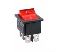 DPDT Rocker Switch with Red Neon Light KCD2 16A 250V AC ON-Off-On Panel Mount for Boat Car Marine RV Motorcycle Dashboard Control