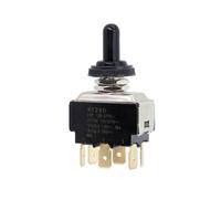 DPDT Toggle Switch 6 Pin, 18A 250V ON-ON Metal Rocker Switch with Sleeve for HY29D High Current Control, Black