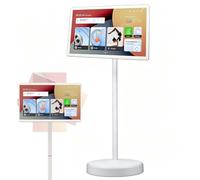 DPDZSW 32" Smart Portable TV on Wheels, 4K UHD Touch Screen Monitor with Built-in Battery, Android OS, Floor Standing Wireless TV, Wireless Casting, Full Swivel Rolling Stand for Home & Office