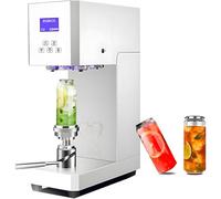 DPDZSW Automatic Can Sealing Machine,370W Electric Cup Sealer Machine with Counter & Lcd Display,5.5cm Dia & 11.5-17cm Height Tin Can Seaming Closing Capping Machine,For Soft Drinks/Beer White