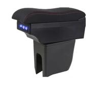 DPEDFVXVMR For Dacia For Spring Car Internal Center Storage Box Armrest Box Retrofit USB Charging Replacement Accessories Armrest Storage Box(A red No USB)