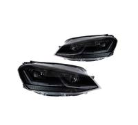 DPEDFVXVMR Front Bumper Headlight 2 PCS For Golf 7 2013-2017 MK7 Upgrade .5 Design LHD LED Car Headlights Assembly DRL Bifocal Lens Lamp Accessories Headlamp(Black)