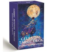 DPEHAKMK Celestial Tarot Deck, Tarot Cards with Guidebook, Tarot Cards for Beginners, Shadow and Light Divination Deck for Self-Discovery