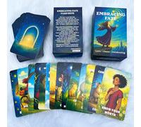 DPEHAKMK Embracing Fate Oracle Cards, Love Chaos Awakening Deck, 78 Oracle Cards for Beginner with Whimsical Animal Art and Celestial Illustrations