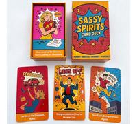 DPEHAKMK Sassy Spirits Oracle Deck, 78 Funny and Brutally Honest Pop Art Cards for Real Talk Readings, Bold Comic-Style Oracle Deck with Sass, Humor and Attitude for Modern Guidance