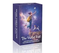 DPEHAKMK Tarot Cards Deck 78 Cards with Guidebook, Violet Veil Tarot, Ethereal Cosmic Tarot Deck for Intuitive Reading, Spiritual Guidance, Dreamy Aesthetic & Gift