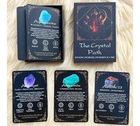 DPEHAKMK The Crystal Path Healing Oracle Deck, Oracle Cards for Beginners, 50 Healing Crystal Affirmation Deck with Chakra and Zodiac Associations and Crystal Energy Divination, Meditation Tool